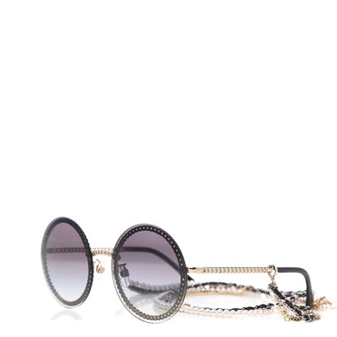 chanel sunglasses 4245|CHANEL Round Chain Sunglasses 4245 Gold.